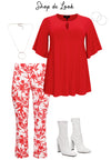 Tunic wide bottom slit DOLCE - red - #5
