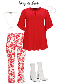 Tunic wide bottom slit DOLCE - red - #5