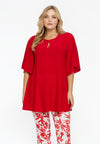 Tunic wide bottom slit DOLCE - red - #1