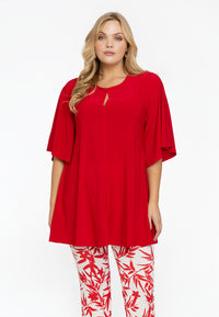Tunic wide bottom slit DOLCE - red - #1