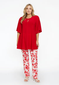 Tunic wide bottom slit DOLCE - red - #2