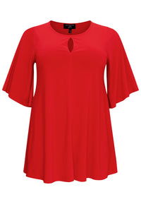 Tunic wide bottom slit DOLCE - red - #4