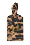 Luggage tag leopard - marron