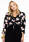 Shrug frills HIBISCUS - black 