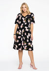 Dress A-line HIBISCUS - black - #2