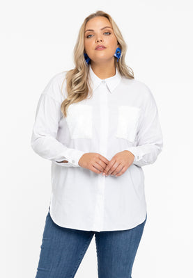 Blouse sequins - white  - #1