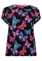 Shirt wide BUTTERFLIES - black - #4