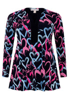 Tunic flare HEARTS - black - #4