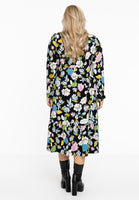 Jurk met V-hals FLOWERPOWER - black  - #3