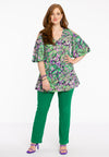 Tunic flare cold shoulder TIFFANY - green