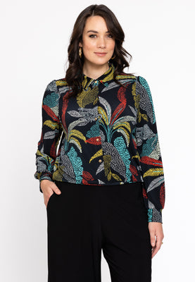 Blouse Waistband PALM LEO - black  - #1