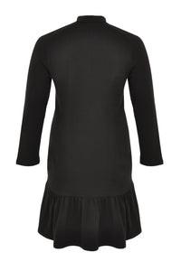 Dress-sweater ruffled - black - #3