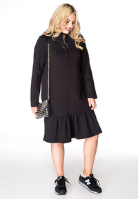 Dress-sweater ruffled - black - #2