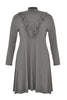 Dress turtle neck ruffled - grey - #4