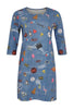 Dress denim printed SCUBA - blue - #3