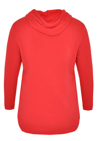 Sweater hooded Close to - red - #3