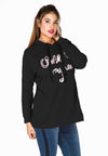 Sweater hooded Close to - black 