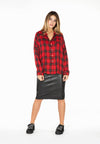 Blouse stone buttons check - red - #2