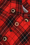 Blouse stone buttons check - red - #5