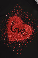 Shirt wide glitter love - black - #5