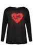 Shirt wide glitter love - black - #4