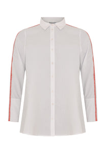 Blouse A-line taped sleeves - white - #4