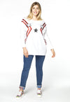 Shirt wide long sleeve STARS - white 