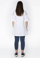 Tunic wide bottom frilled sleeve - white  - #3