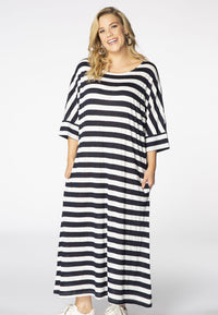 Dress wide STRIPE - white - #1