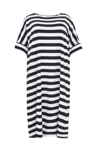 Dress wide STRIPE - white - #4