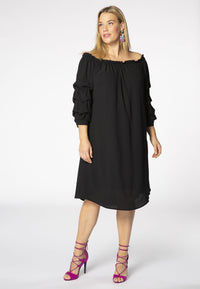 Dress puffed sleeves - black - #2