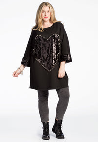 Tunic INTERLOCK heart - black - #2