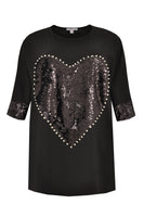 Tunic INTERLOCK heart - black  - #4