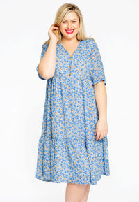 Dress frilled DAISY - blue - #1