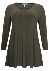 Tunic wide bottom buttoned DOLCE - green - #4