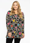 Tunic flare HEARTS - black 