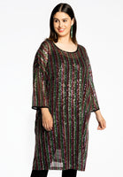 Dress sequins RAINBOW - black  - #1