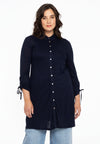 Blouse wide drawstring COCOON - blue