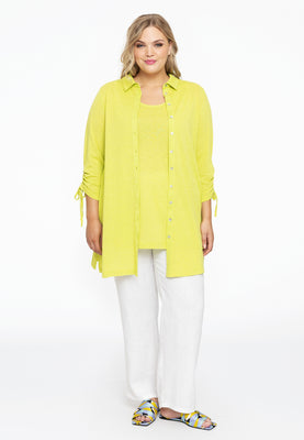 Blouse wide drawstring COCOON - bright green - #5