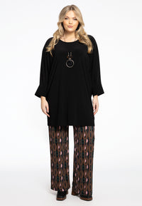 Wide leg trousers LIVA - black - #1