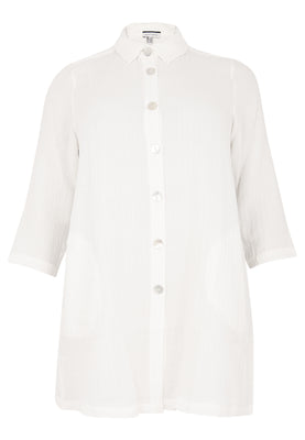 Blouse buttoned BUBBLE - white  - #1