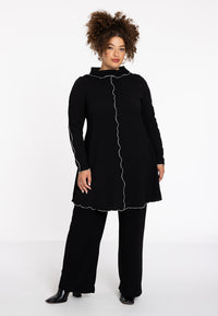 Tunic wide bottom CRINCLE - black - #2