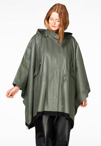 Coat wide silk leather - green - #1