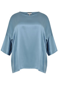 Blouse short SILK - blue - #4