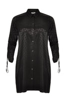 Blouse long shiny dots - black - #4