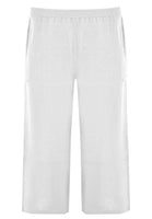 Trousers wide-fit 7/8 LINEN - white  - #3