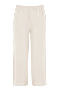 Trousers wide-fit long linen - ecru - #3