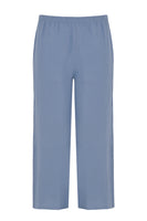 Trousers wide-fit long linen - indigo - #3