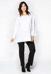 Shirt COTTON stretch slits - white 