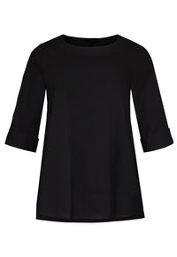 Shirt COTTON stretch slits - black - #1